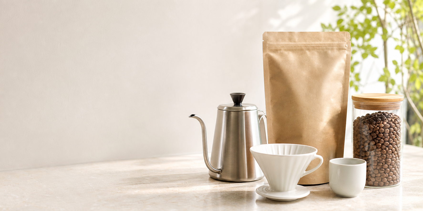 Coffee Beans and coffee tools